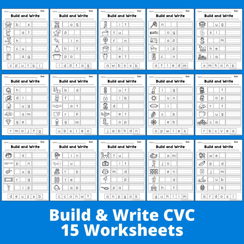 Cvc Word Worksheets - Printable - Kindergarten - Homeschool - Teacher ...