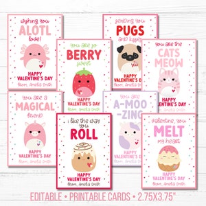 Squish Valentinskarten - Bearbeitbar - Druckbar - Digitaler Download - Schul Valentines - Class Valentines