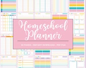 Homeschool Planner - Printable - Lesson Planner - Weekly Planner - Schedule - Attendance - Unit Study - Reading Log - Digital Download