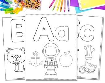 Coloring Pages - Printable - Alphabet - Worksheets - Kindergarten - Prek - Homeschool - Teacher Resources