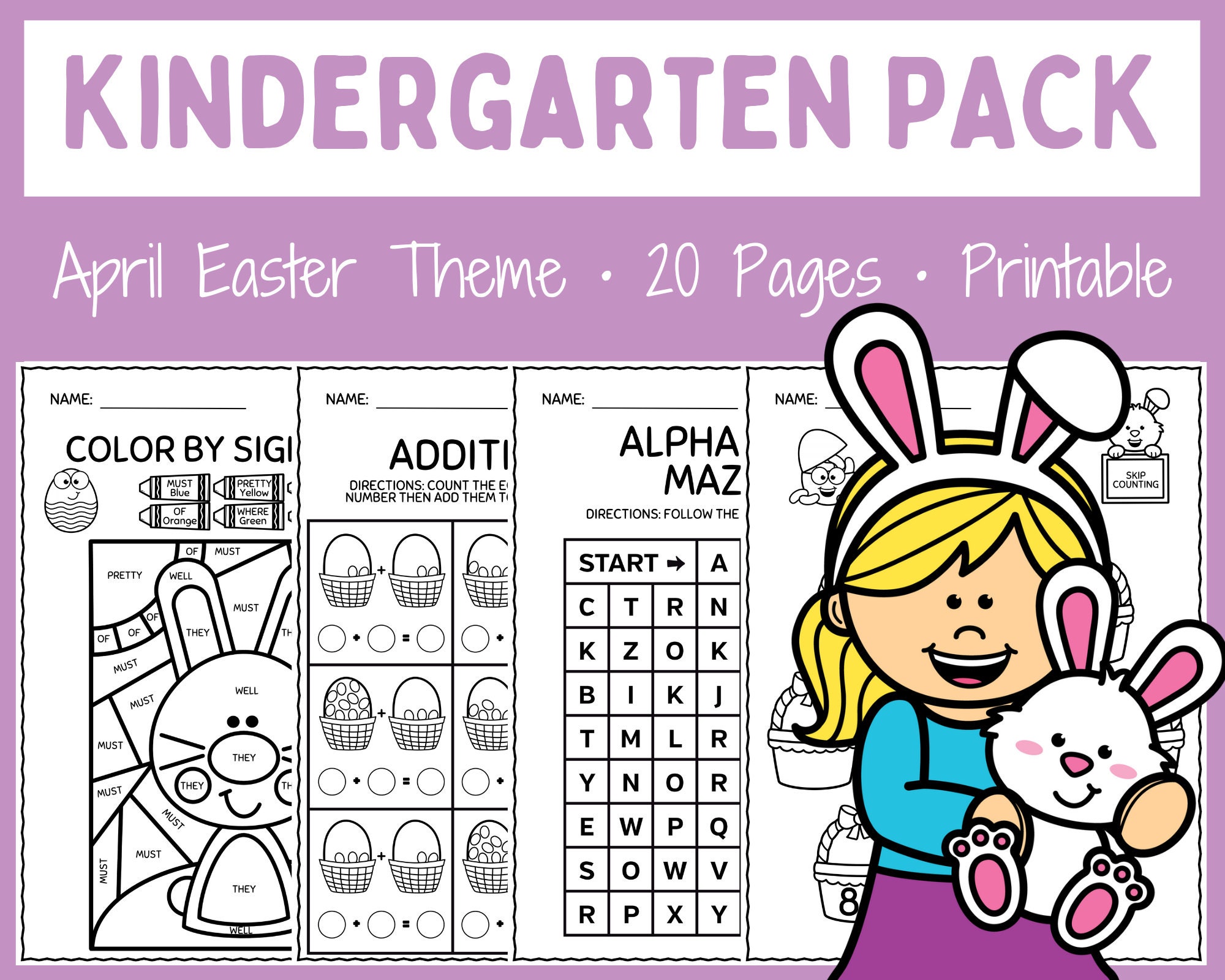 Easter Printables Kindergarten Math Letters Instant Download Homeschool Worksheets Activities - Etsy easter-printables-kindergarten-math-letters-instant-download-homeschool-worksheets-activities-etsy