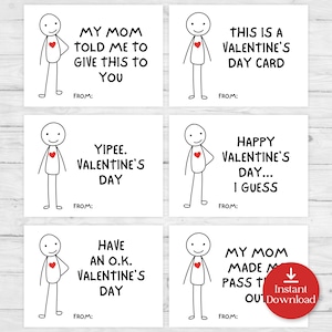 Lustige Valentinstagskarten - druckbar - Lustige Valentinstagskarte - Teenager Valentinstag - Jungen Valentinstag Karte - Sofortiger Download - Klasse Valentinstag