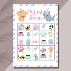 Bingo infantil - Fiesta de cachorros - Imprimible - Descarga instantánea