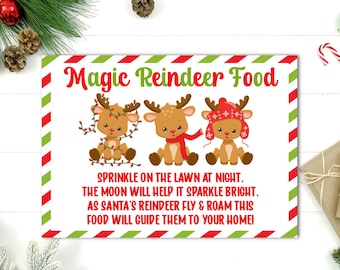 Magic Reindeer Food - Tag - Printable - Instant Download - Christmas Label