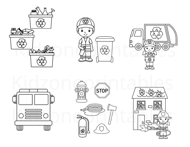 Community Helpers Coloring Pages Printable Instant download image 9