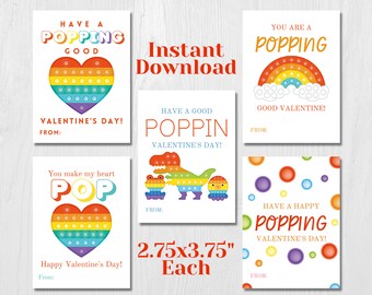 Pop it Valentine Cards - Printable - Instant download - Valentine's Day Cards