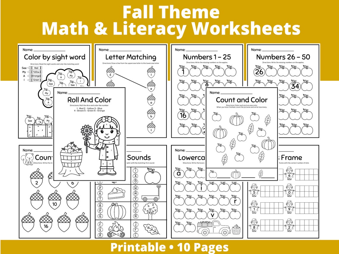 Printable Worksheets Instant Download Prek Kindergarten - Etsy