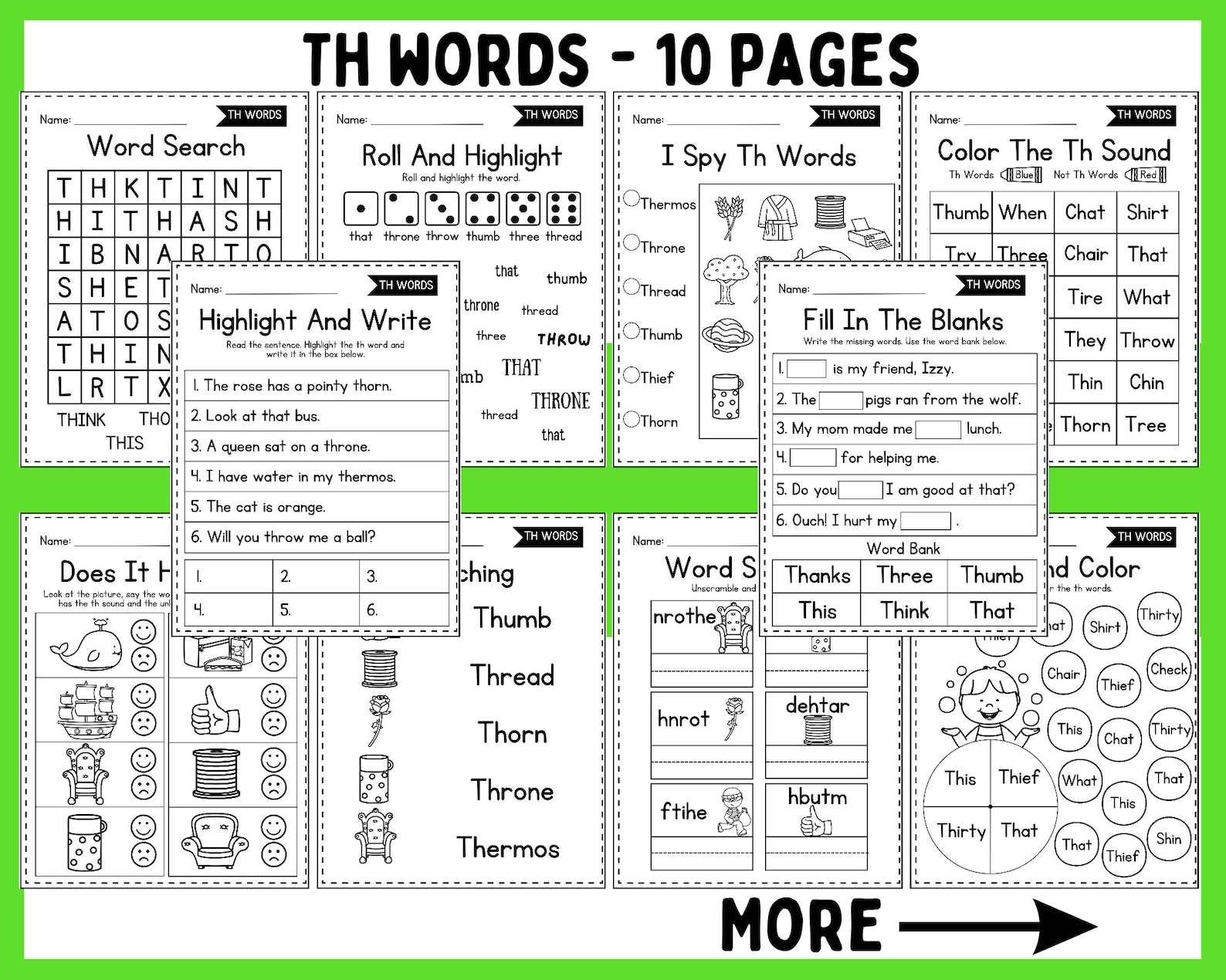 Year R Diagraphs Worksheets.pdf Printable Worksheets - Diagraphs - Beginning Sounds - First Grade ...