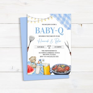 Baby Q Invitation Editable Printable Invitation Template Digital ...