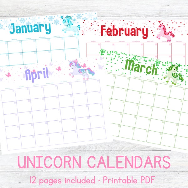 Printable Calendar for Kids - Etsy