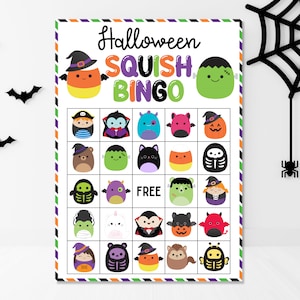 Squish Bingo - Printable - Halloween -  Instant download  - Kids Bingo Cards