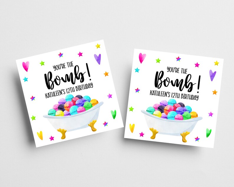 Bath Bomb Tag Editable Printable Bath Bomb Birthday - Etsy