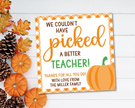 Fall Gift Tag Editable Printable Favor Tag Teacher - Etsy