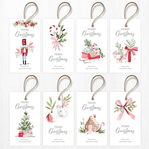 Redigerbara julklappsetiketter – Utskrivbar Canva-mall (digital nedladdning)