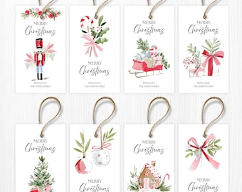 Editable Christmas Gift Tags – Printable Canva Template (Digital Download)