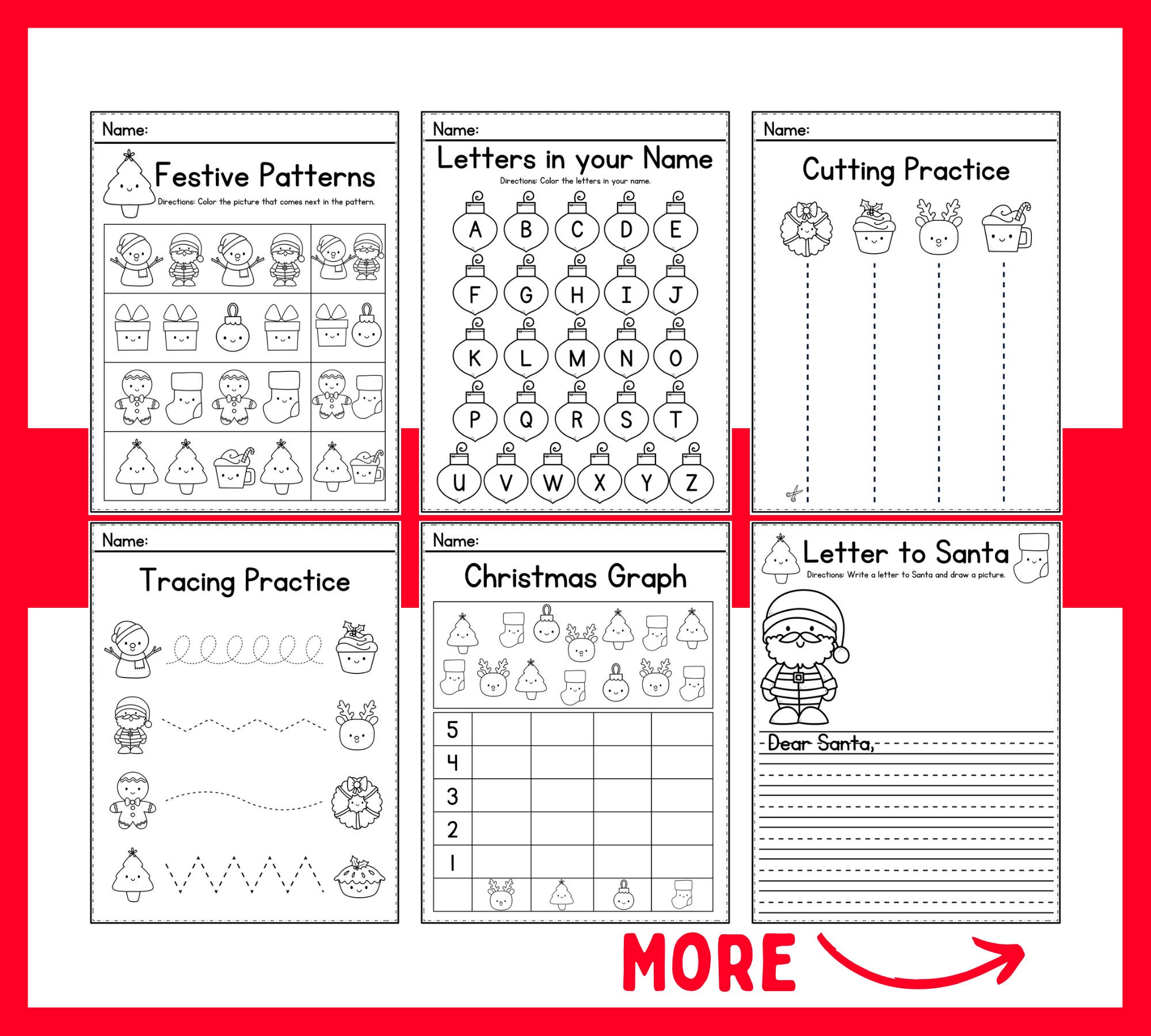 Prek Worksheets - Printable - Homeschool - Teacher Resources - Instant ...