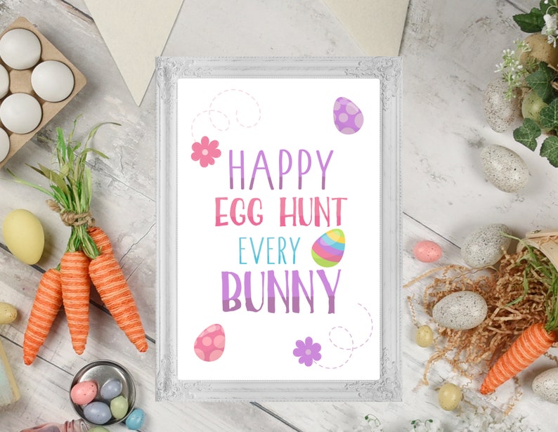 White Chalkboard Printable Easter Sign Instant download