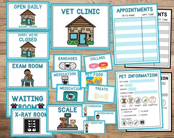Vet Clinic Pretend Play Printable Dramatic Play Instant