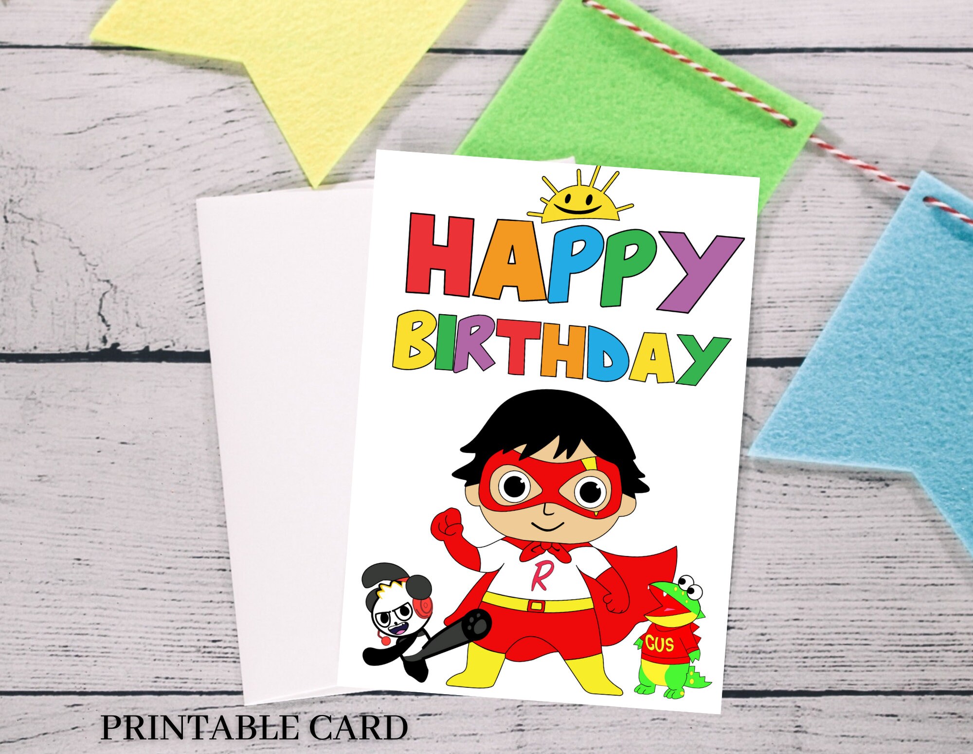 Ryans world birthday card Printable Instant download Red | Etsy