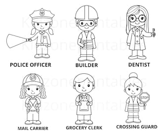 community helpers coloring pages police officer