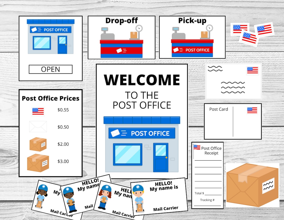 Post Office Pretend Play Dramatic Play Printable Mail Carrier Mail Man