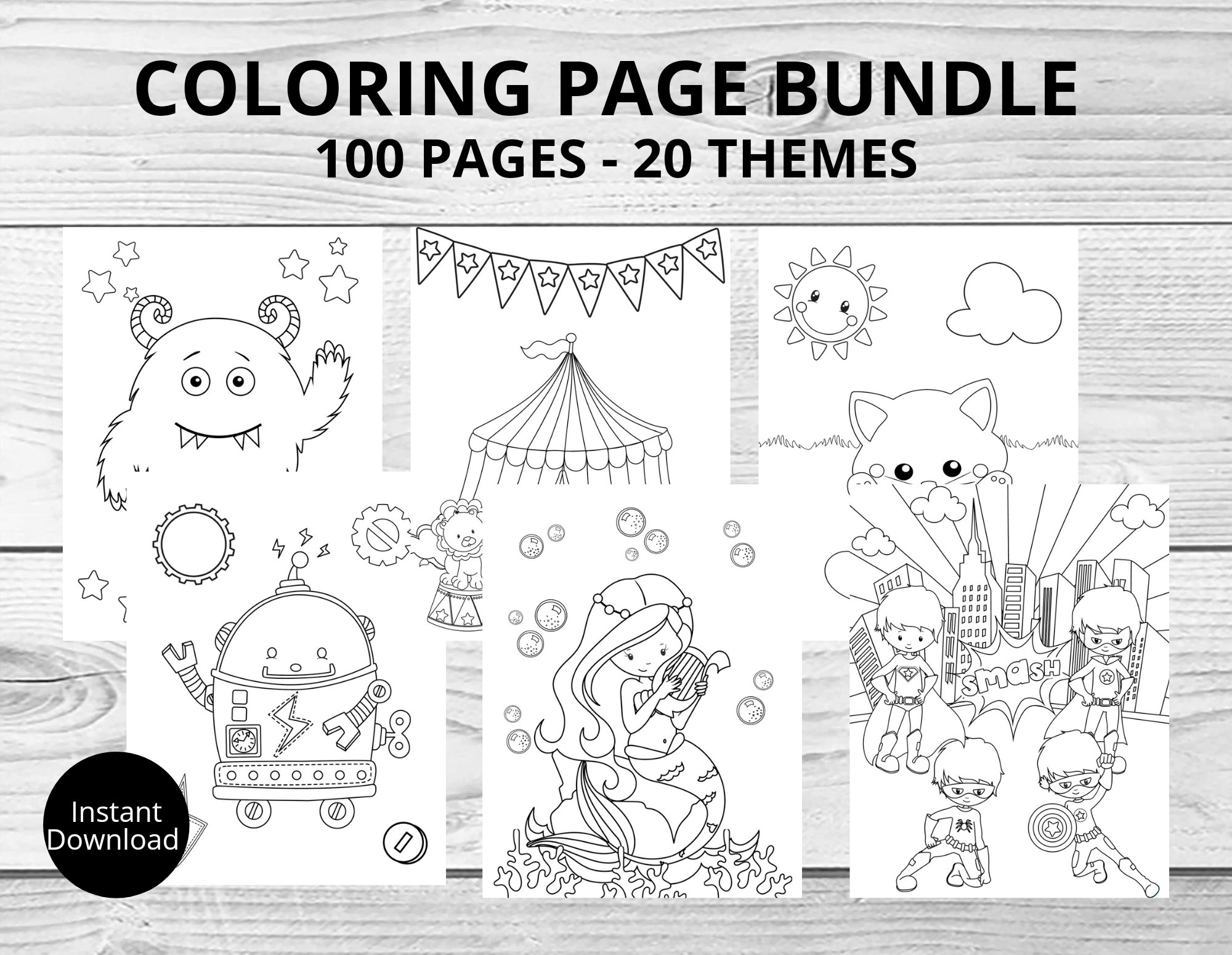 Coloring Page Bundle Printable Coloring Book Kids | Etsy