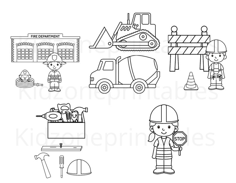 Community Helpers Coloring Pages Printable Instant download image 10