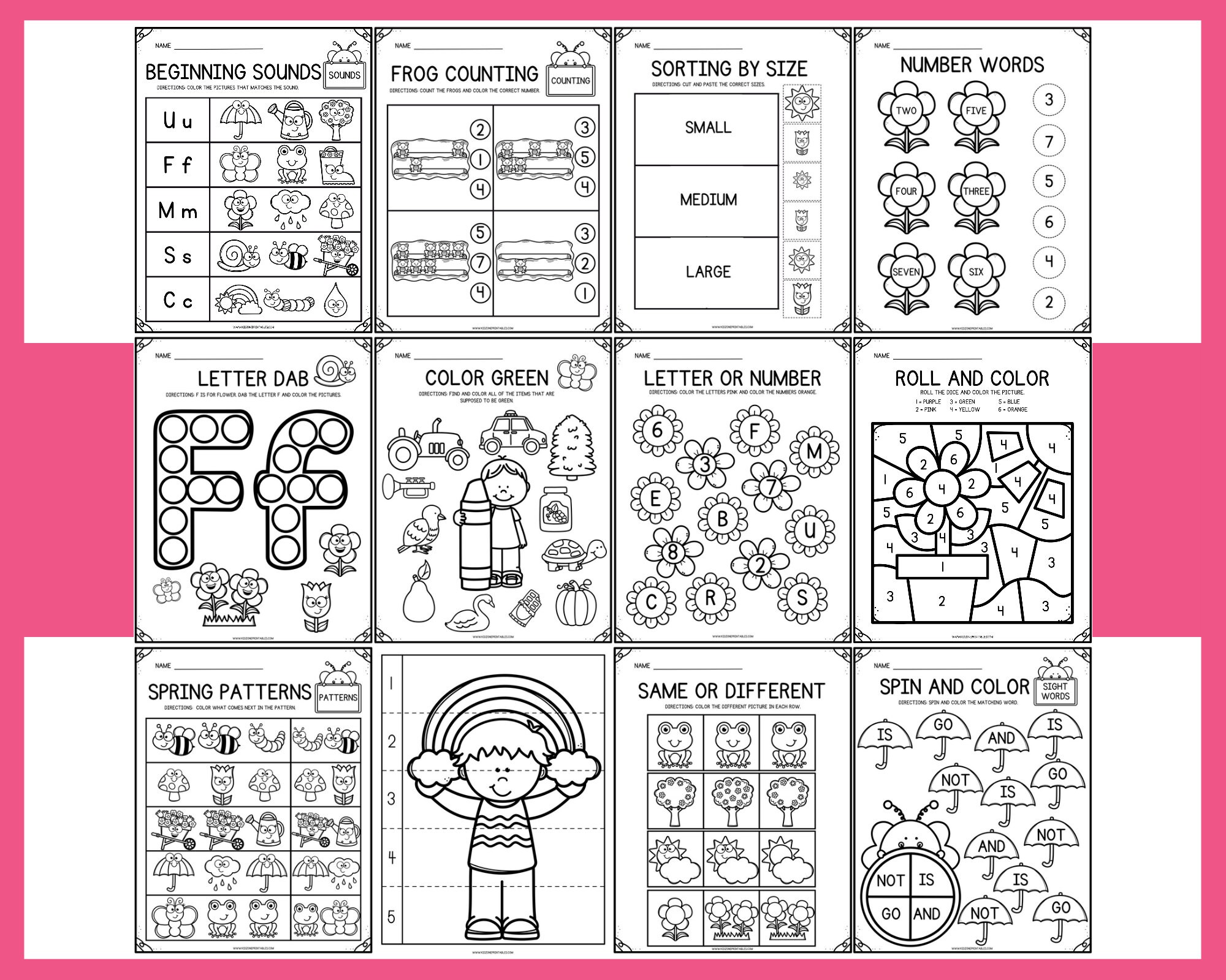 Spring Themed - Worksheets - Preschool - Prek - Bundle - Printable ...