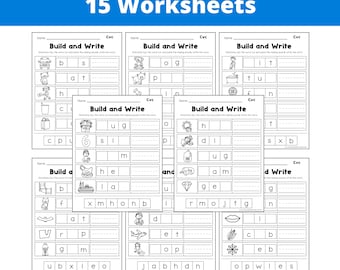 Cvc Word Worksheets - Printable - Kindergarten - Homeschool - Teacher Resources - Instant Download