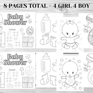 Baby Shower Coloring &amp; Activities Printable Instant Download - Etsy
