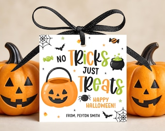 Halloween Gift Tags - Editable - Treat Tags - Digital Download - Canva Template