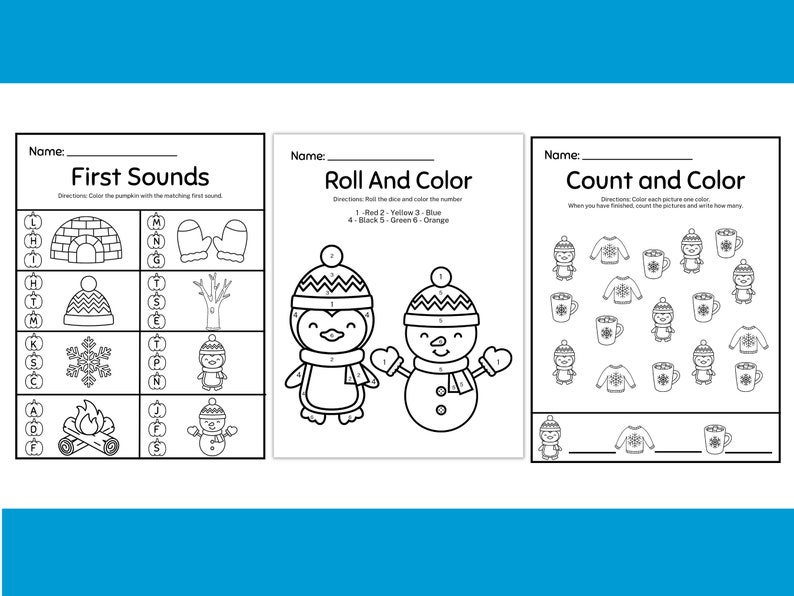 Printable Worksheets Instant Download Prek Kindergarten - Etsy