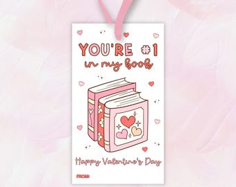 Buch Valentinstag Tag - Printable - Klasse Valentinstage - Nette Valentinstag Geschenkanhänger - Sofortiger Download - Valentinstag Austausch - Favor Tags