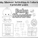 Baby Shower Coloring &amp; Activities Printable Instant Download - Etsy