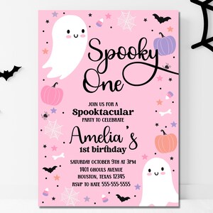 Spooky One invitation - Editable - Printable - Halloween Birthday - ANY AGE - Invitation template - Digital download - First Birthday