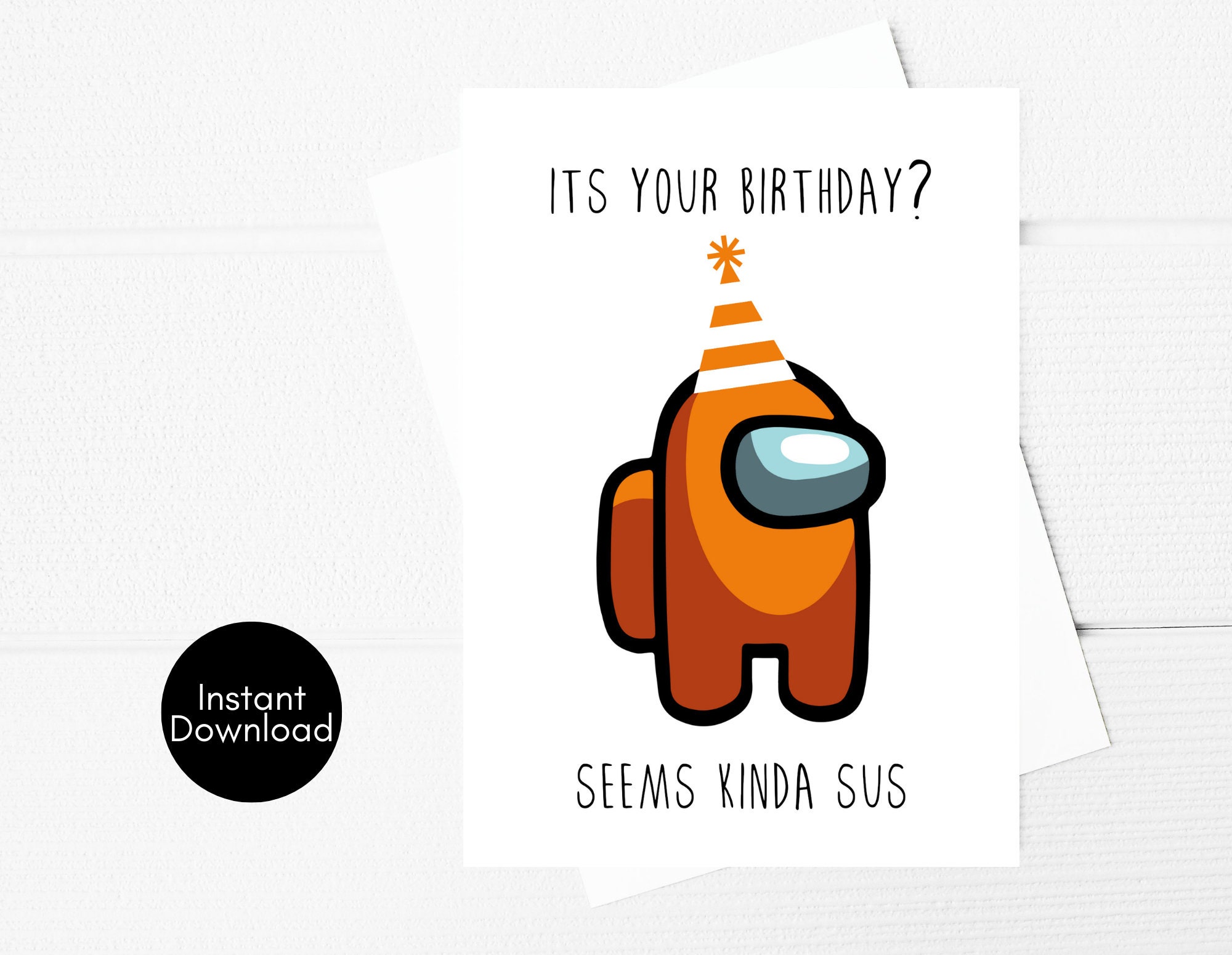 Among Us Birthday Card Printable Digital Birthday Cards Birthday 
