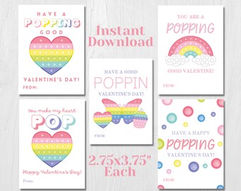 Pop it Valentine Cards - Printable - Instant download - Valentine's Day Cards