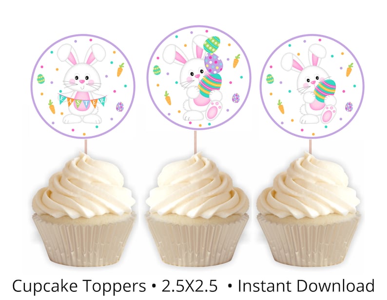 Easter Cupcake Toppers Instant Download Printable Easter Etsy