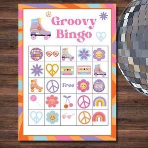 Retro Bingo - Printable - Kinderspiele - Sofort Download - Geburtstag Bingo