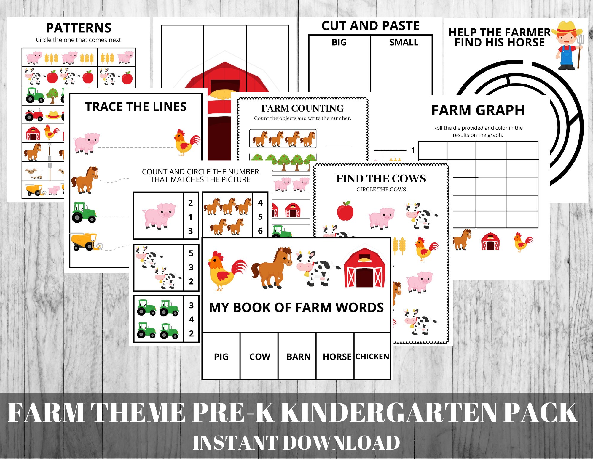 kids printable worksheets kindergarten toddler prek etsy