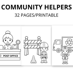 Community Helpers Coloring Pages Printable Instant download image 1