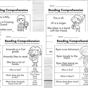 Reading Comprehension Worksheets - Printable - Kindergarten - First ...