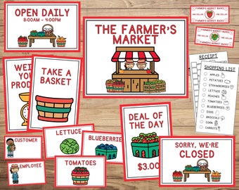 Dramatic Play - Printables - Farmer's Market - Pretend Play - Instant Download