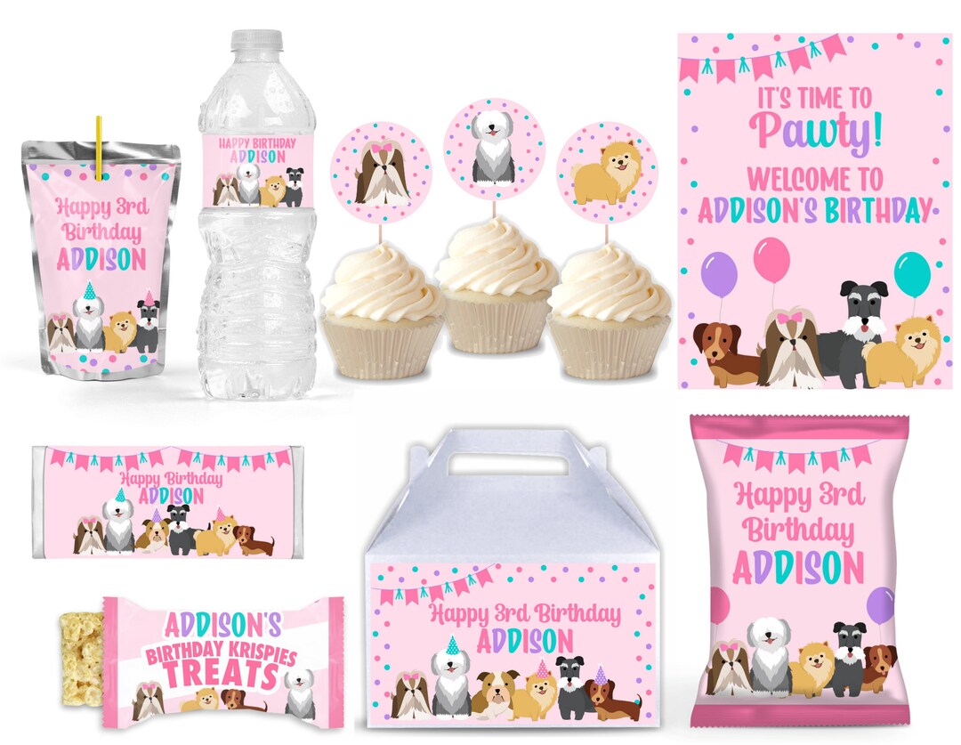 Puppy Birthday Party - Bundle - Package - Kit - Editable - Printable - Etsy