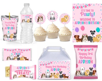 Puppy Birthday Party - Bundle - Package - Kit - Editable - Printable