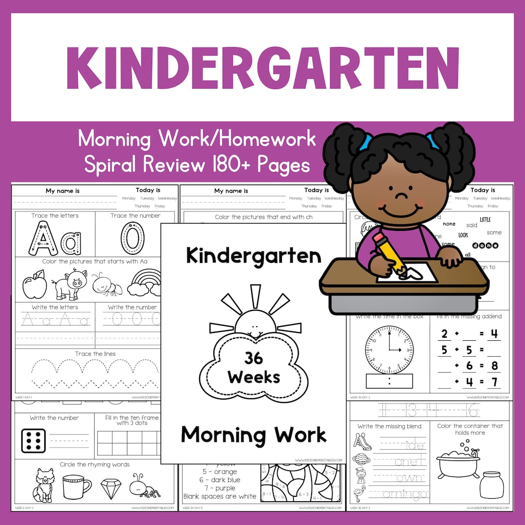 Kindergarten Worksheets - Printable - Morning Work - Homework ...
