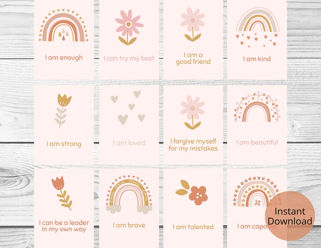 Affirmations for Kids Printable Positive Thinking - Etsy Canada