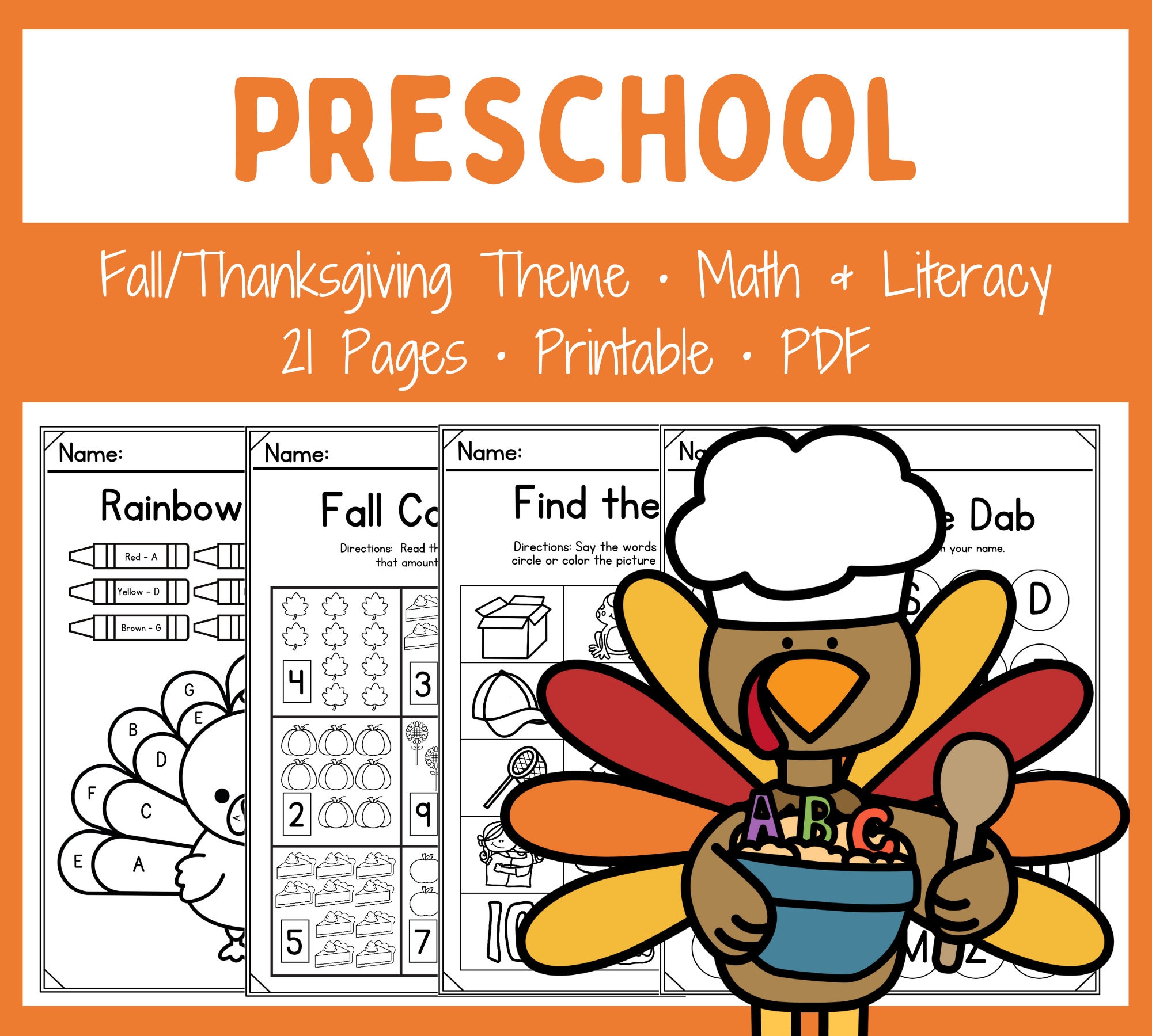 preschool-worksheets-printable-homeschool-teacher-resources-instant-download-fall-themed-no-prep-thanksgiving-activities-etsy for Free Printable Kindergarten Thanksgiving Worksheets Preschool Worksheets - Printable - Homeschool - Teacher Resources - Instant Download - Fall Themed - No Prep - Thanksgiving Activities - Etsy for Free Printable Kindergarten Thanksgiving Worksheets
