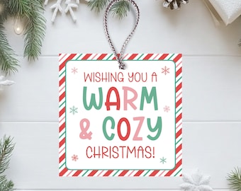 Warm and Cozy Gift Tags - Printable - Sock Gift Tag - Coworker Christmas - Teacher Gift - Class Favor Tag - Instant Download - Blanket Tag