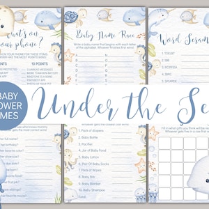 Baby Shower Games - Under the Sea - Printable - Instant Download